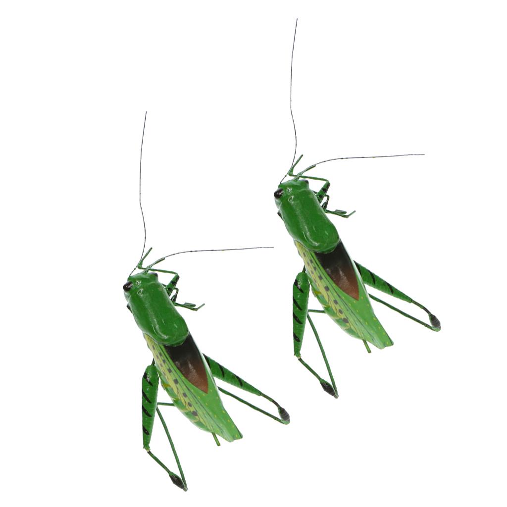 2 Pieces Katydid Realistic Insect Pot Hangers Fridge Magnet DIY Garden Decor