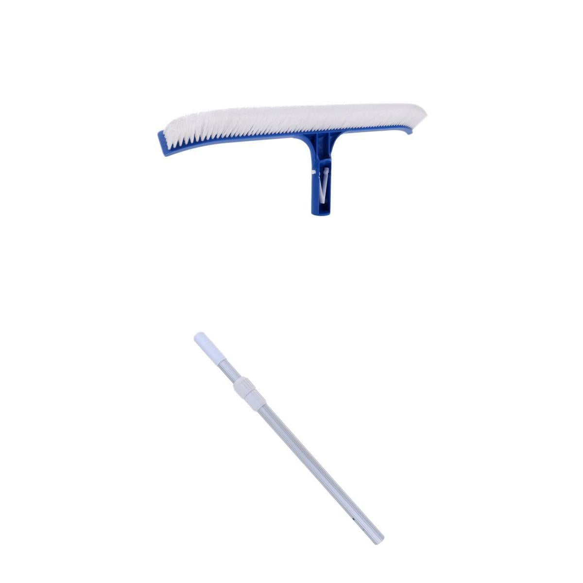 ABS Plastic Swimming Pool Spa Cleaning Brush Broom Two Piece Telescopic Pole