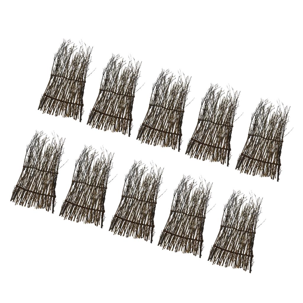 10 Pieces Garden Fence Screen Divider Border Bamboo Slat Reed Brushwood 30cm