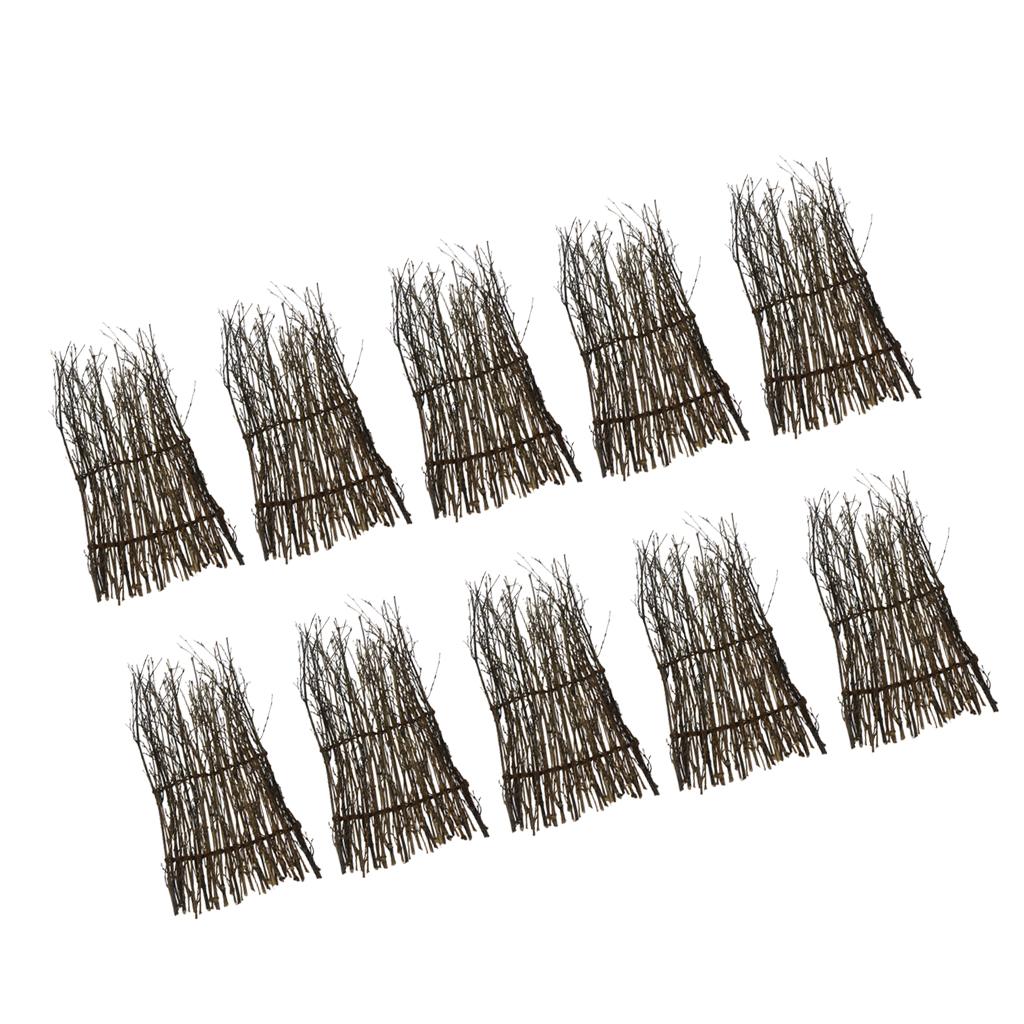 10 Pieces Garden Fence Screen Divider Border Bamboo Slat Reed Brushwood 30cm