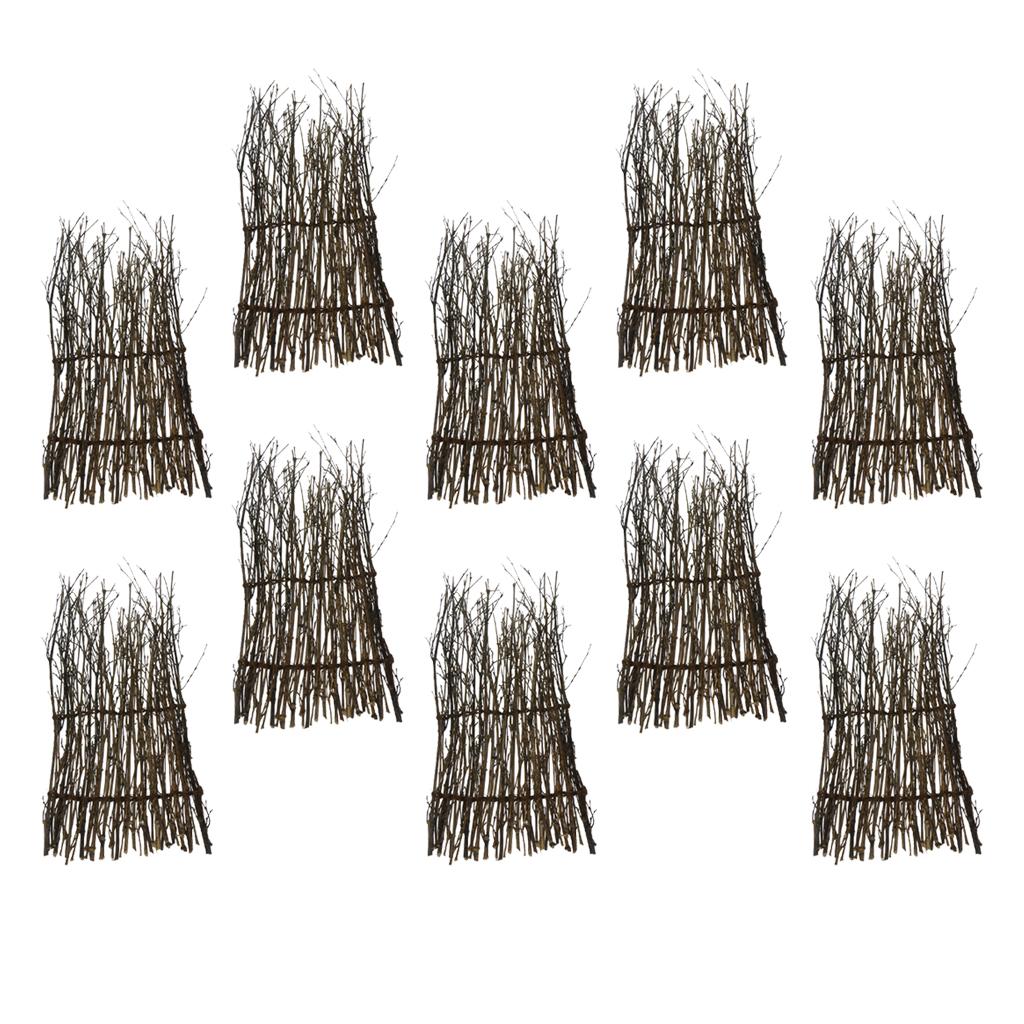 10 Pieces Garden Fence Screen Divider Border Bamboo Slat Reed Brushwood 30cm