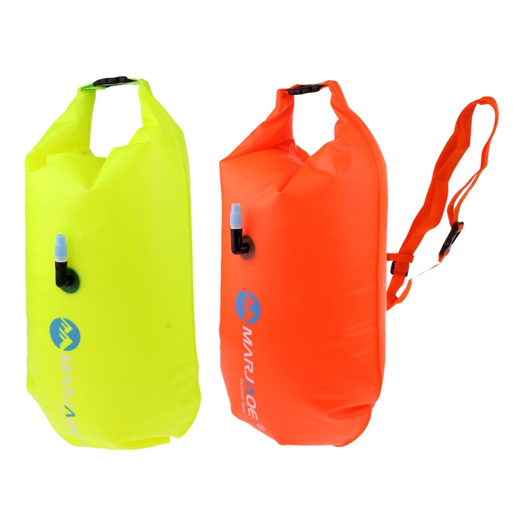 2 Pieces High Visibility Inflatable Bag Open Water Swim Float Tow Bag
