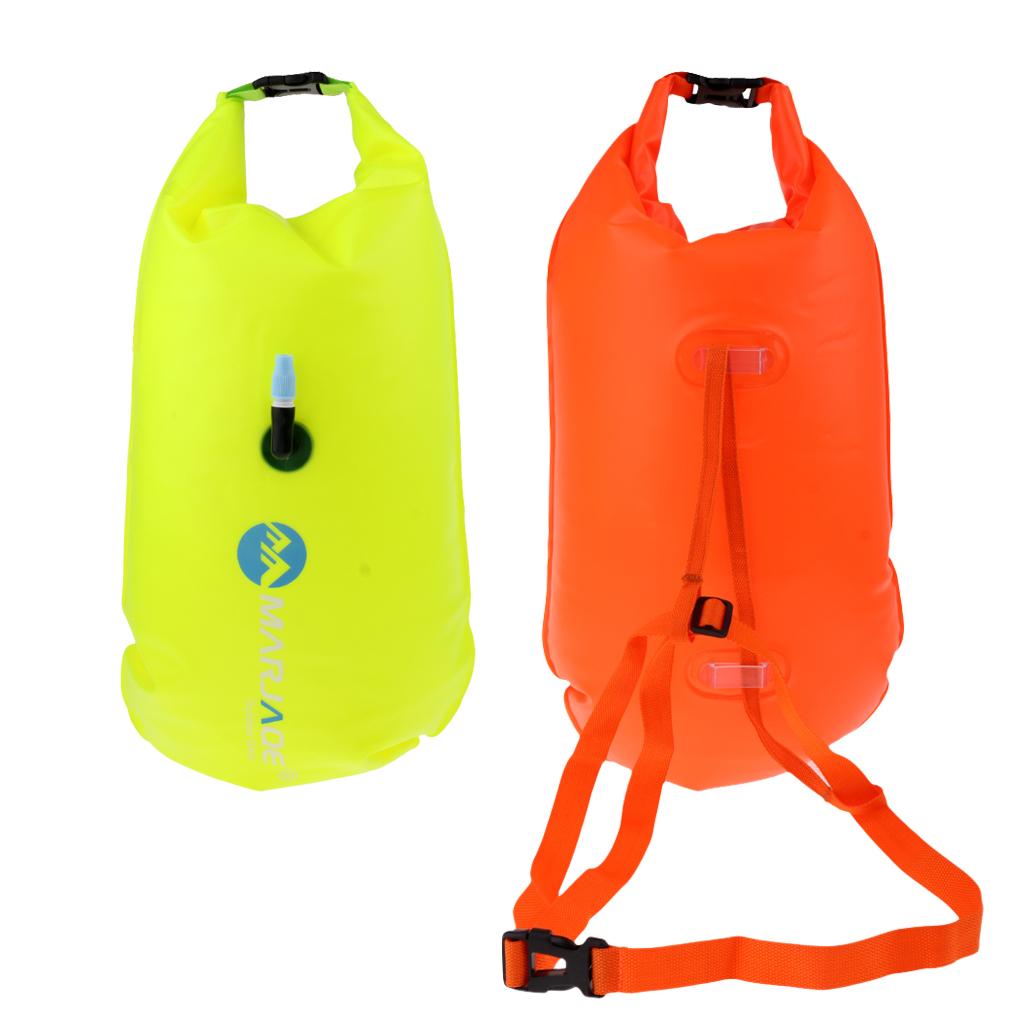 2 Pieces High Visibility Inflatable Bag Open Water Swim Float Tow Bag
