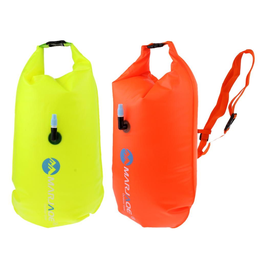 2 Pieces High Visibility Inflatable Bag Open Water Swim Float Tow Bag