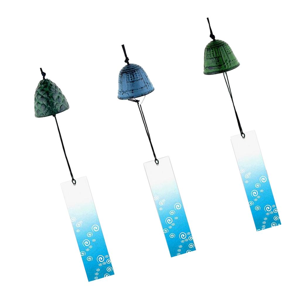 3 Pieces Japanese Furin Wind Chime Nambu Cast Iron Bells Set