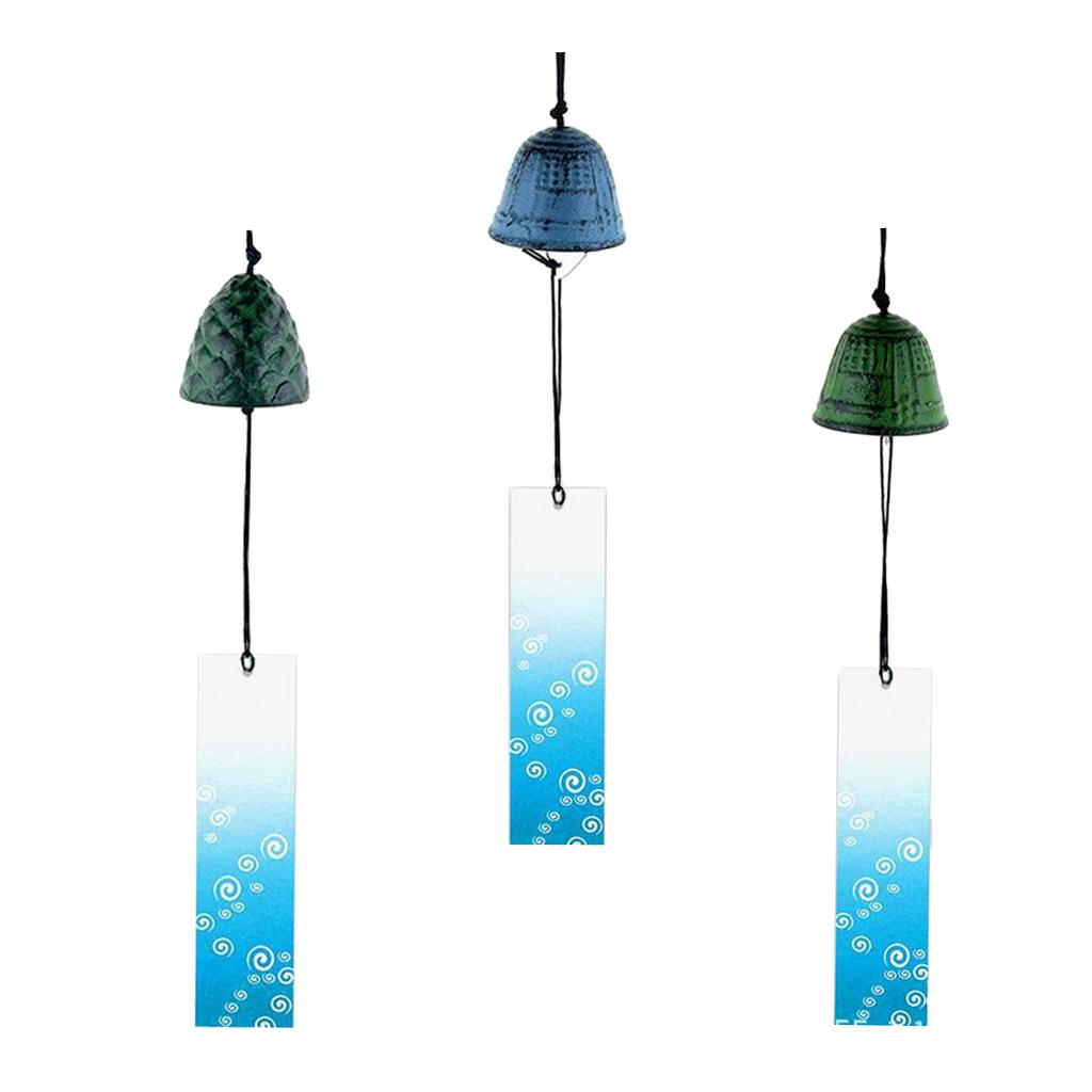 3 Pieces Japanese Furin Wind Chime Nambu Cast Iron Bells Set