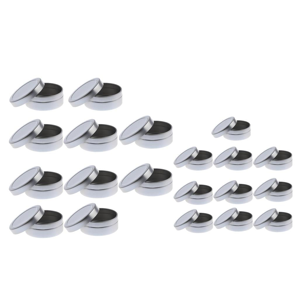 20x Round Aluminum Cosmetic Cream Empty Lip Balm Containers Jars Tin 10/20ml