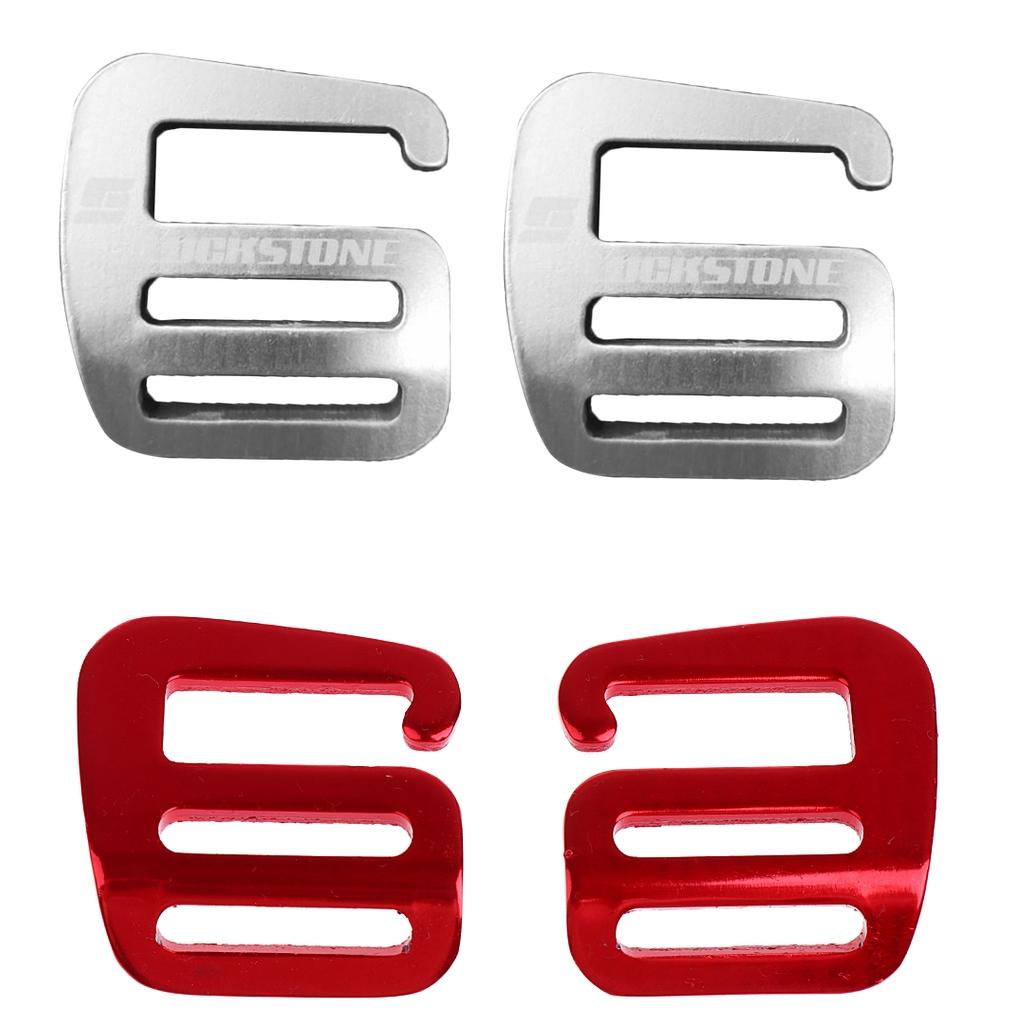 4 Pcs 1'' G Hook Outdoor Webbing Buckle for Backpack Strap 25mm Red+Silver