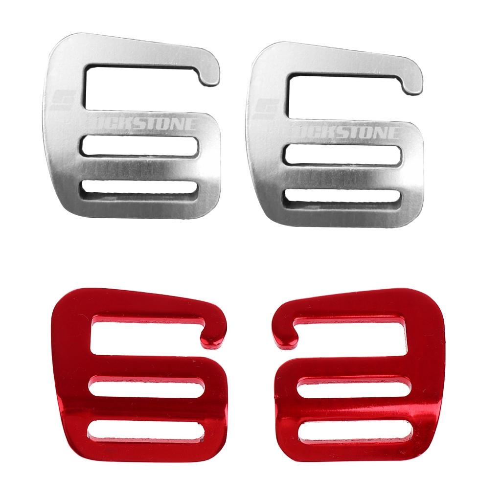4 Pcs 1'' G Hook Outdoor Webbing Buckle for Backpack Strap 25mm Red+Silver