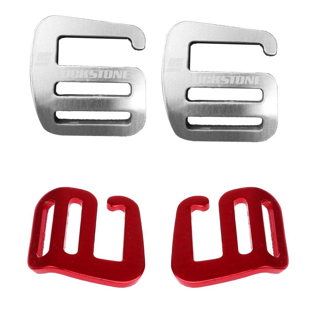 4 Pcs 1'' G Hook Outdoor Webbing Buckle for Backpack Strap 25mm Red+Silver