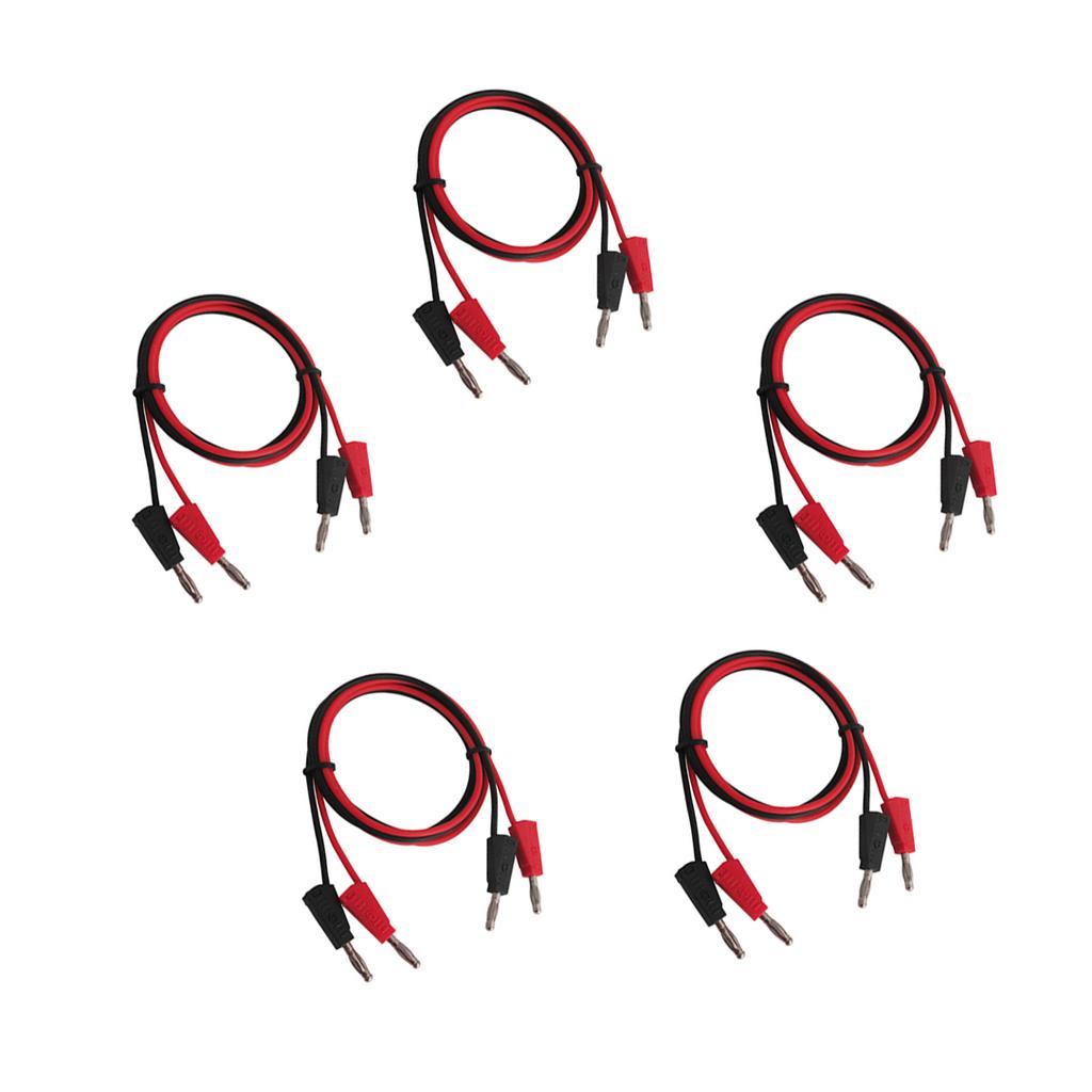 10 Pieces 1M 4mm Banana to Banana Plug Soft Silicone Test Cable Lead