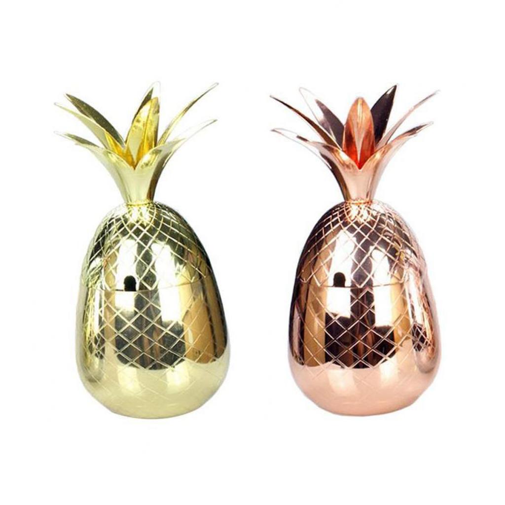 2 Pieces Pineapple Cocktail Tumbler Stainless Steel Moscow Mule Mug 500ml