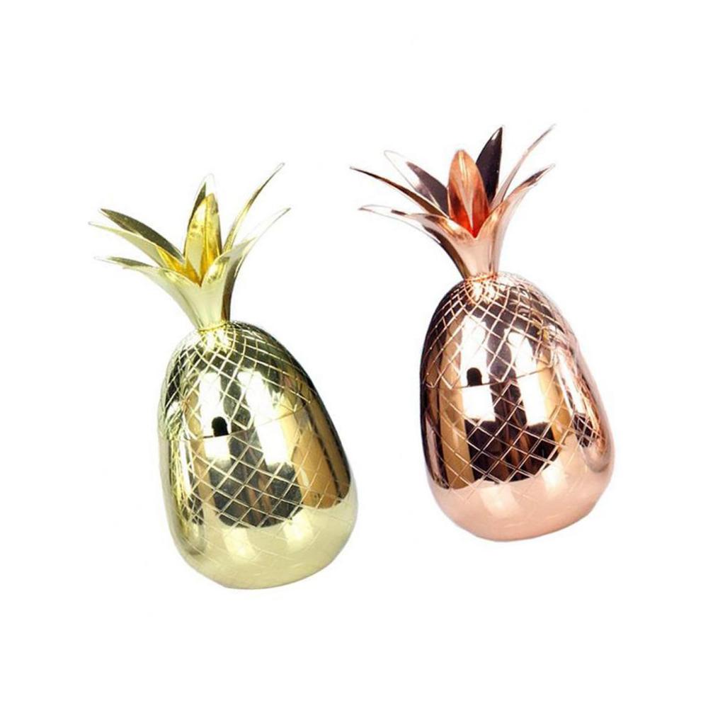 2 Pieces Pineapple Cocktail Tumbler Stainless Steel Moscow Mule Mug 500ml