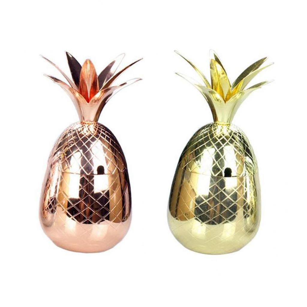 2 Pieces Pineapple Cocktail Tumbler Stainless Steel Moscow Mule Mug 500ml