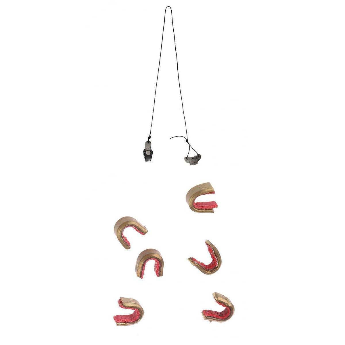 6 Pieces Bow String Nocks Set + 2m Recurve Bow Stringer for Archery Hunting