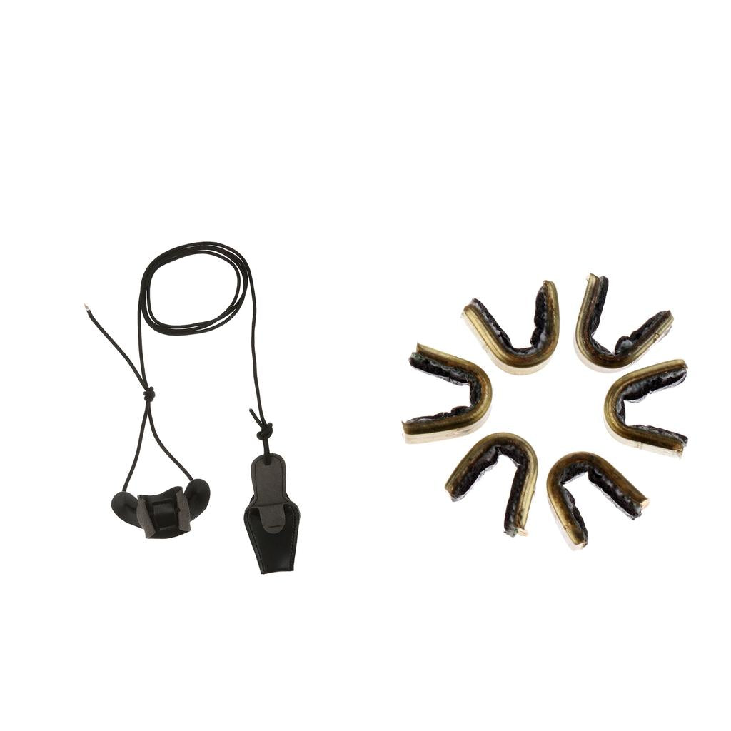 6pcs Archery Hunting Bow String Nock Nocking Point Set & 2m Bow Stringer