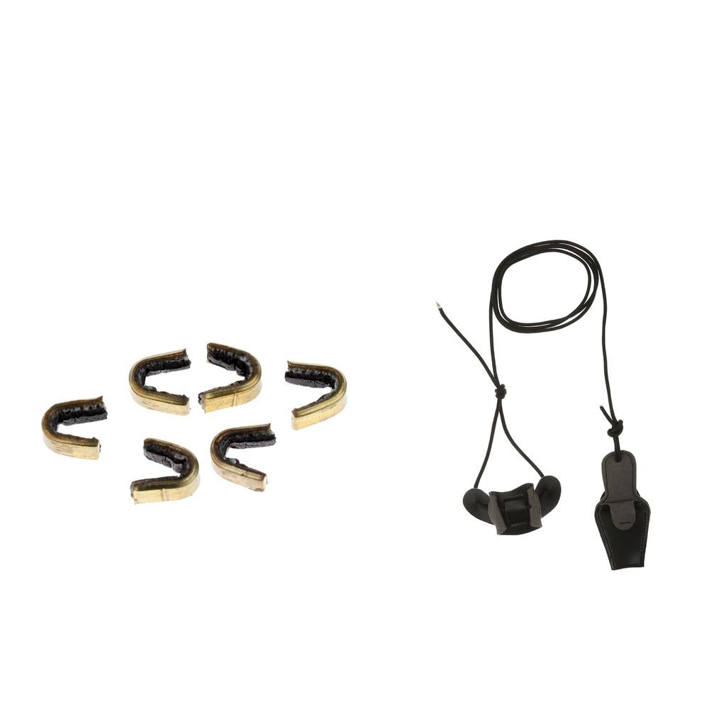 6pcs Archery Hunting Bow String Nock Nocking Point Set & 2m Bow Stringer