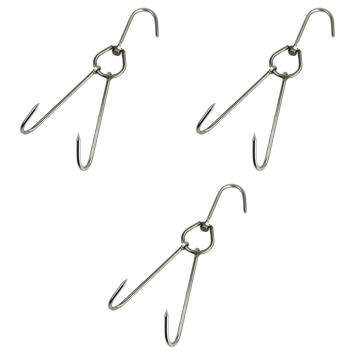 3pcs Meat Hook Ring Kitchen Utensil Hanger Hanging Stainless Steel Hook