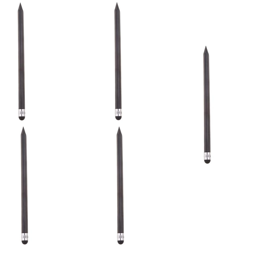 5 Pieces 2-in1 Retro Touch Screen Stylus for iPhone Samsung Tablets PC black