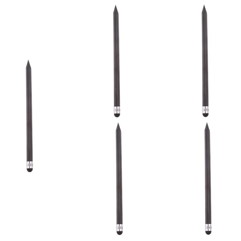 5 Pieces 2-in1 Retro Touch Screen Stylus for iPhone Samsung Tablets PC black