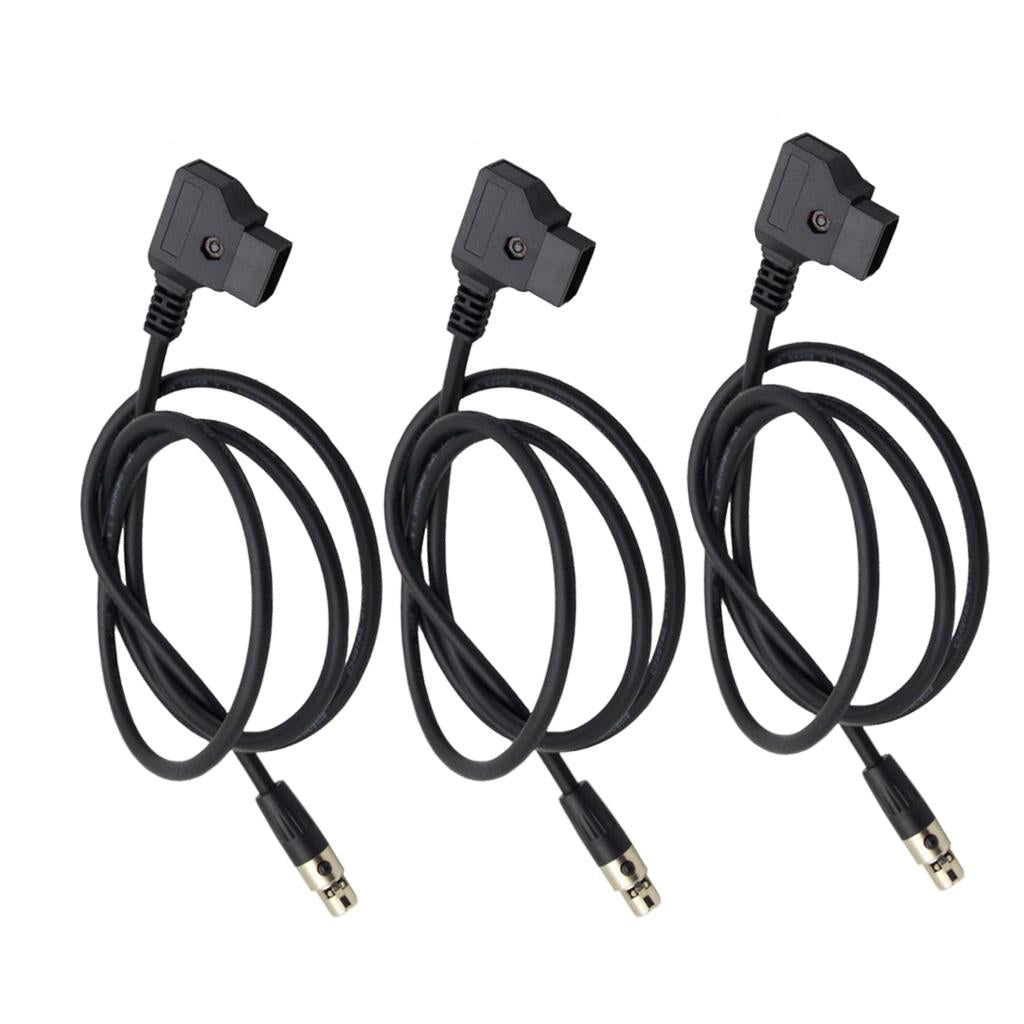 3Piece D-Tap to 4 Pin Female Mini XLR Power Cable for Camera TVlogic Monitor