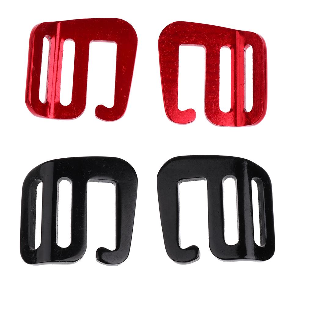 4 Pcs 1 inch G Hook Outdoor Webbing Buckle for Backpack Strap 25mm Black Red