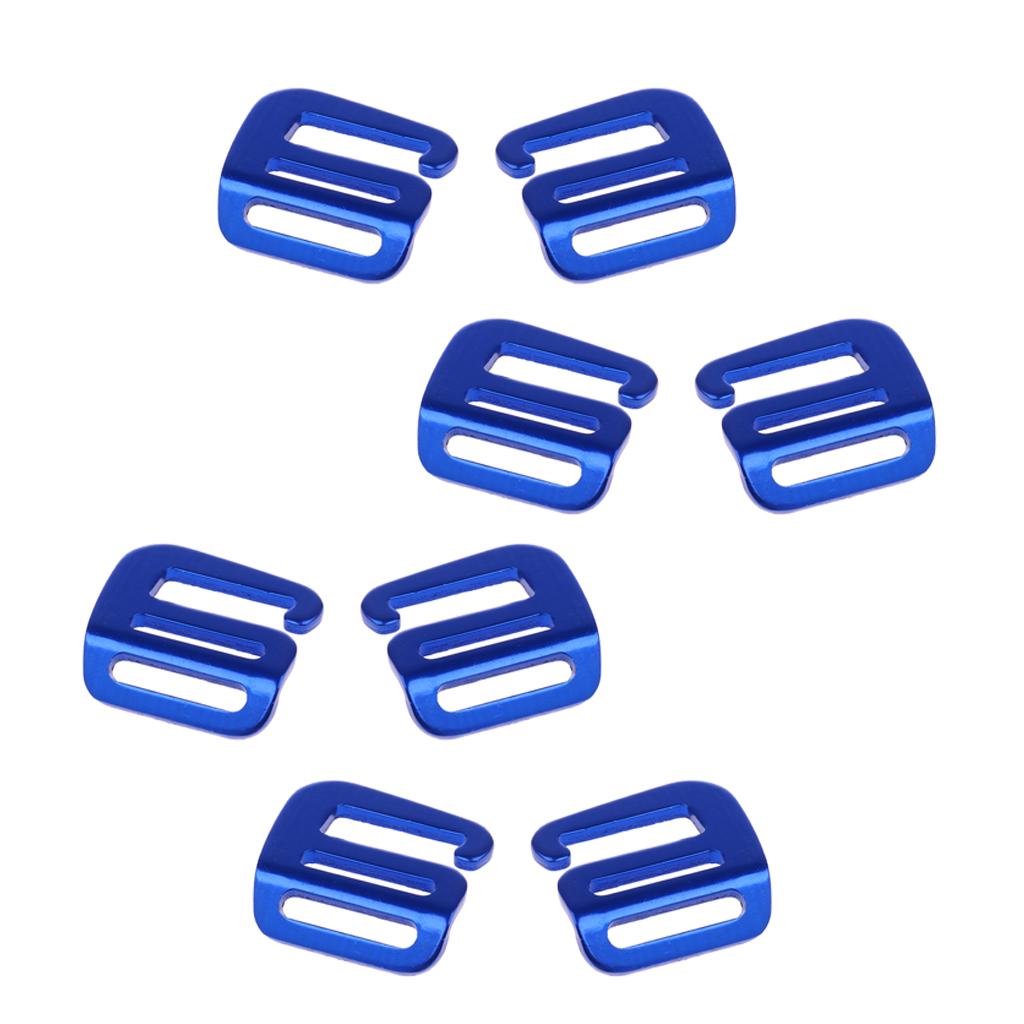 4 Pairs 1''/25mm G Hook Tactical Webbing Buckle for Backpack Strap Blue