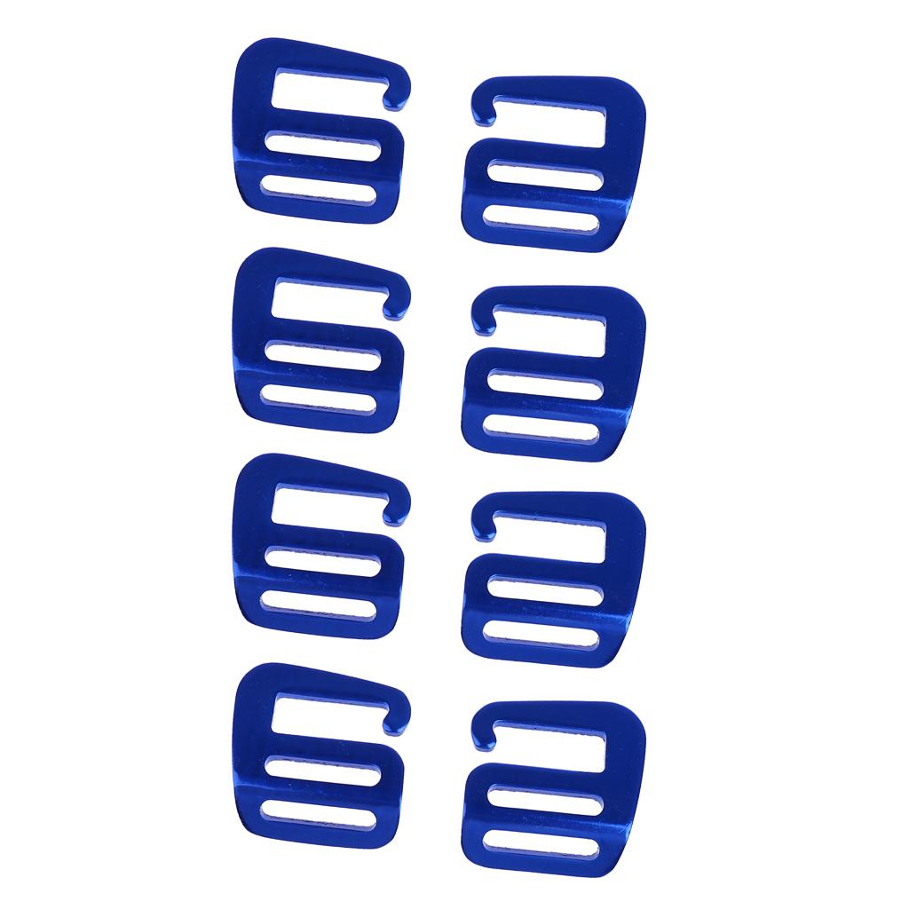 4 Pairs 1''/25mm G Hook Tactical Webbing Buckle for Backpack Strap Blue