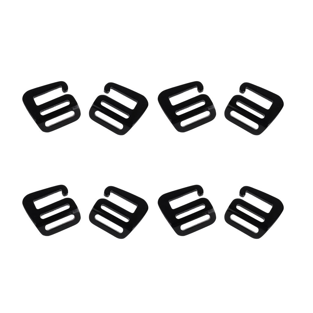 4 Pairs 1''/25mm G Hook Tactical Webbing Buckle for Backpack Strap Black