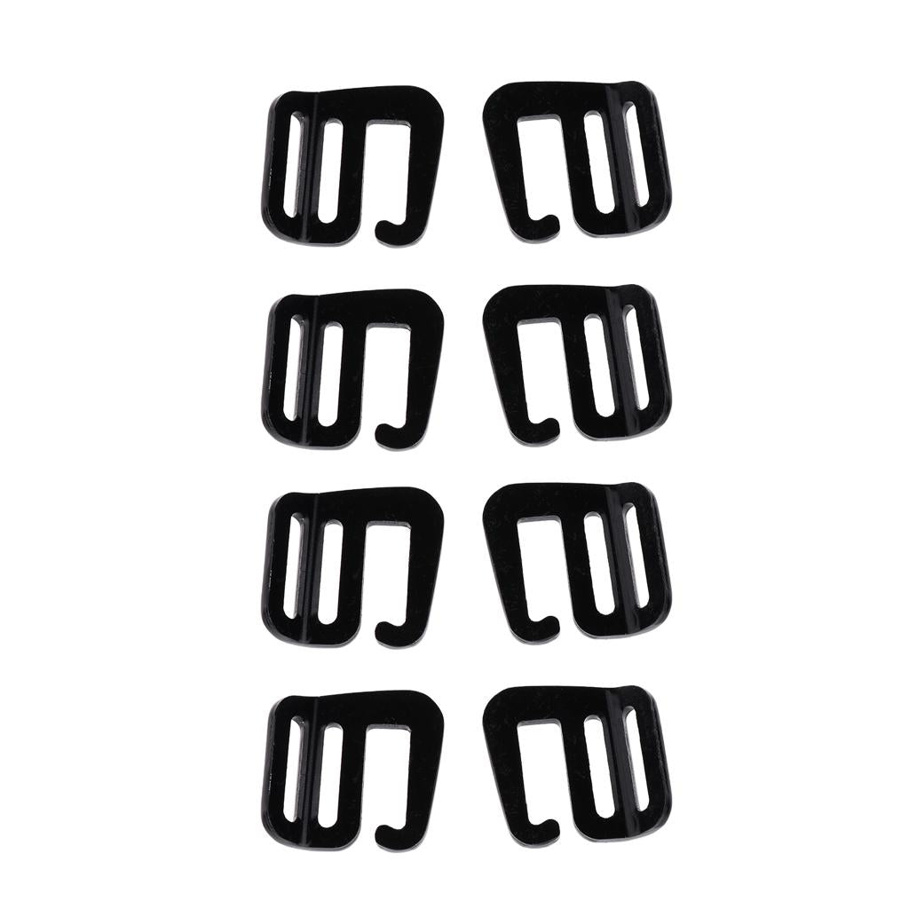 4 Pairs 1''/25mm G Hook Tactical Webbing Buckle for Backpack Strap Black