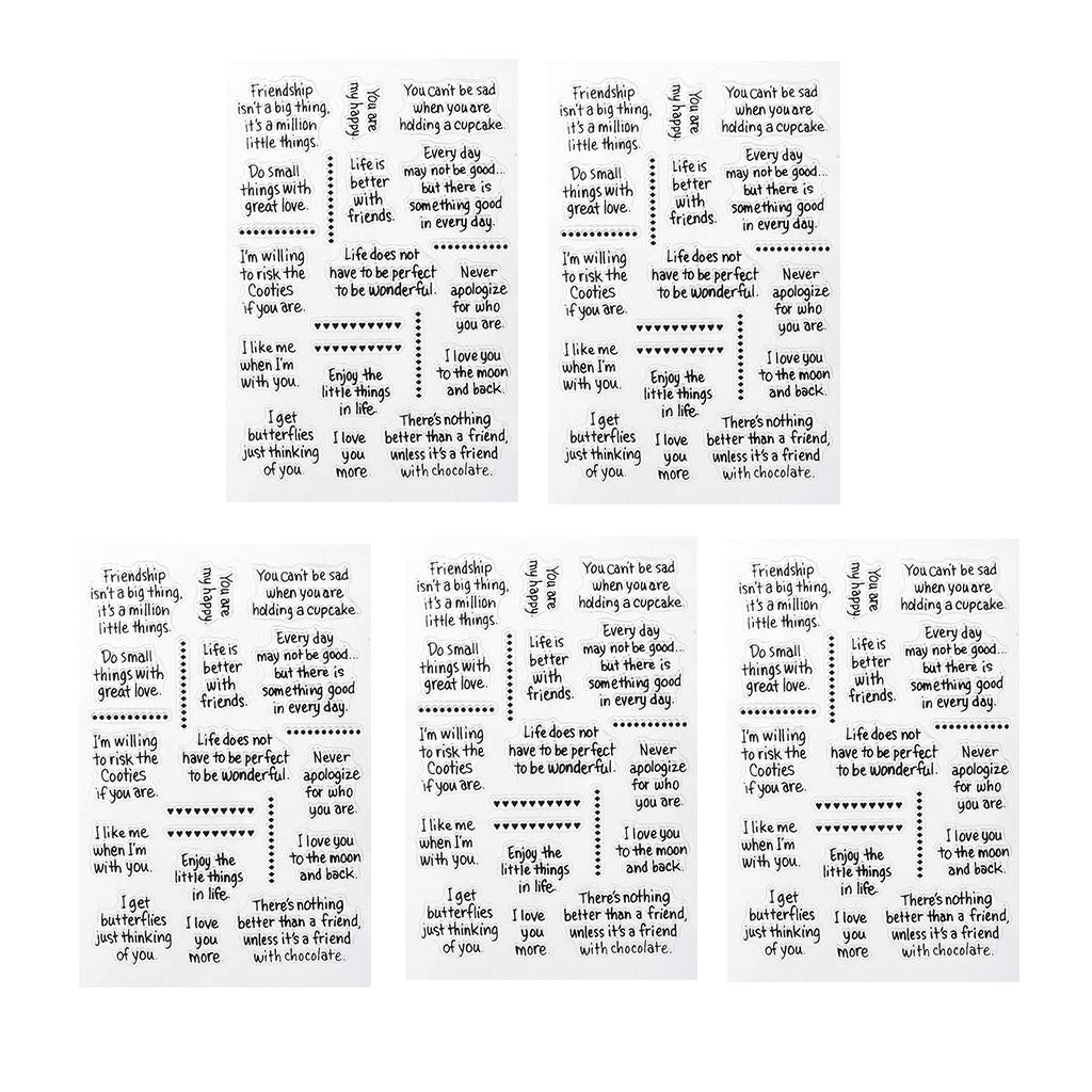 5 Pieces Clear Silicone Stamp Scrapbooking Stamp for Wish Cards Photo Album