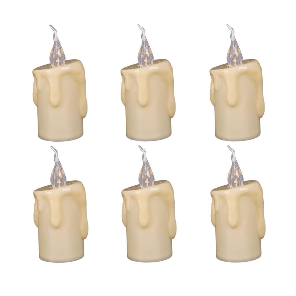 6x Electric LED Candle Flickering Flameless Candle Wedding Party Decor11.8cm