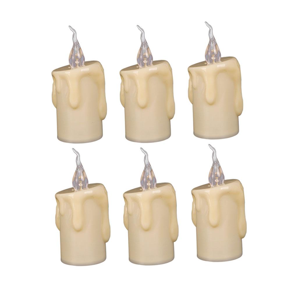 6x Electric LED Candle Flickering Flameless Candle Wedding Party Decor11.8cm
