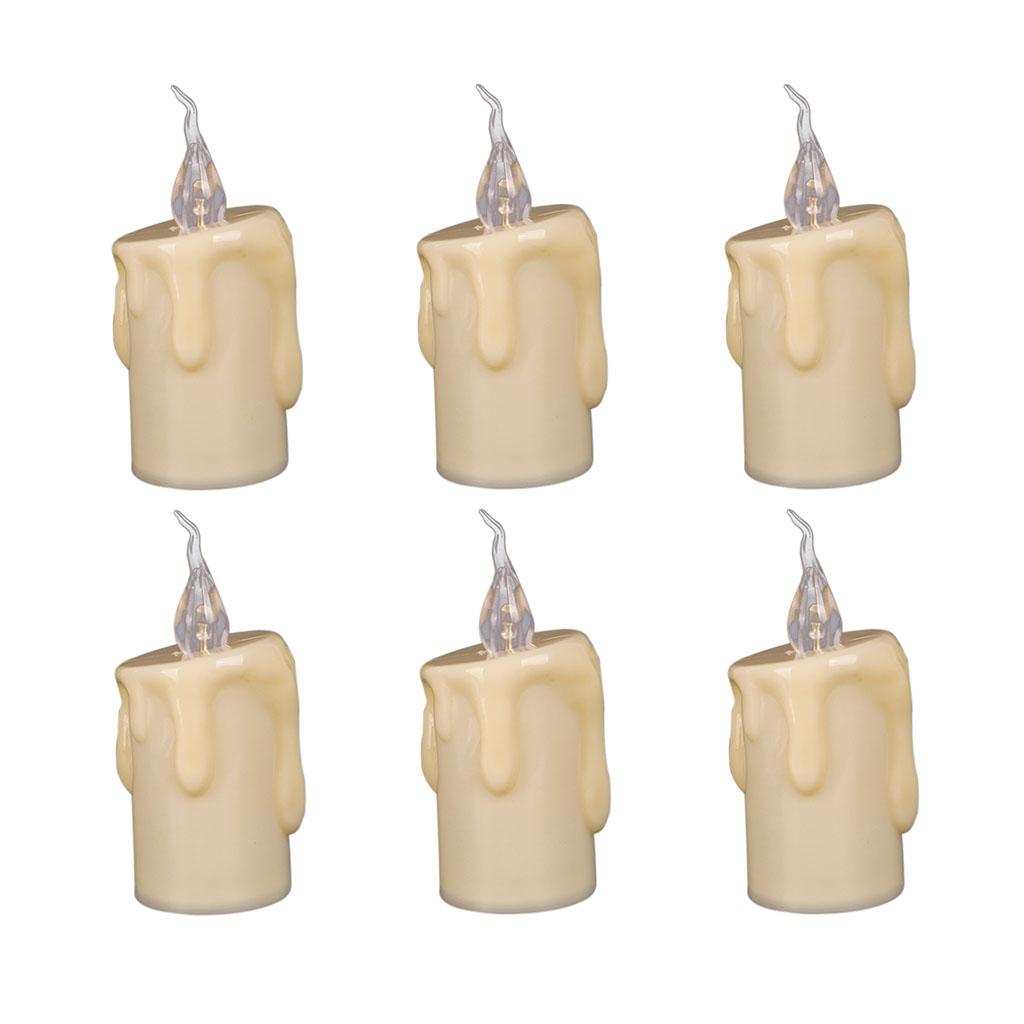 6x Electric LED Candle Flickering Flameless Candle Wedding Party Decor11.8cm