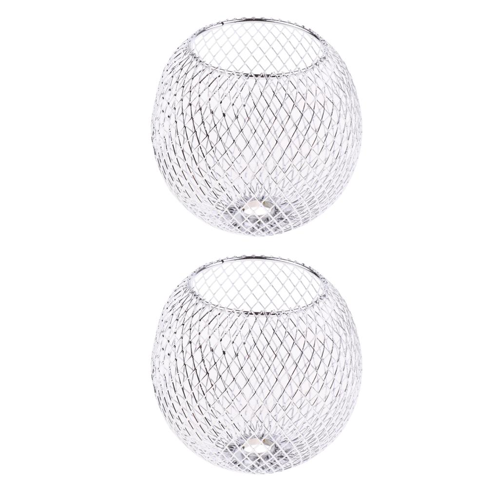 2Pcs Table Lamp Shade Metal Iron Standard Lamp Shade Small Lamp Shade Chrome