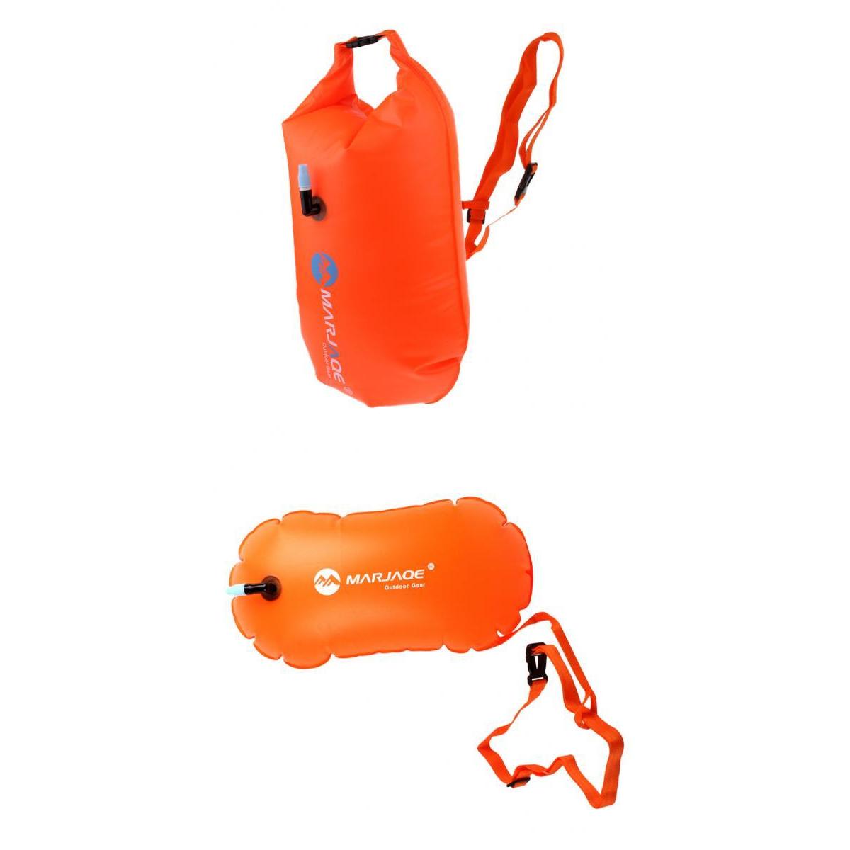 2x Durable High Visibility Inflatable Dry Bag Open Water Swim Float Tow Bag