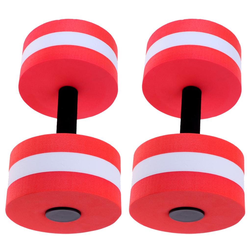 1 Pair Water Aerobics Dumbbell Aquatic EVA Barbell Fitness Pool Exercise Red