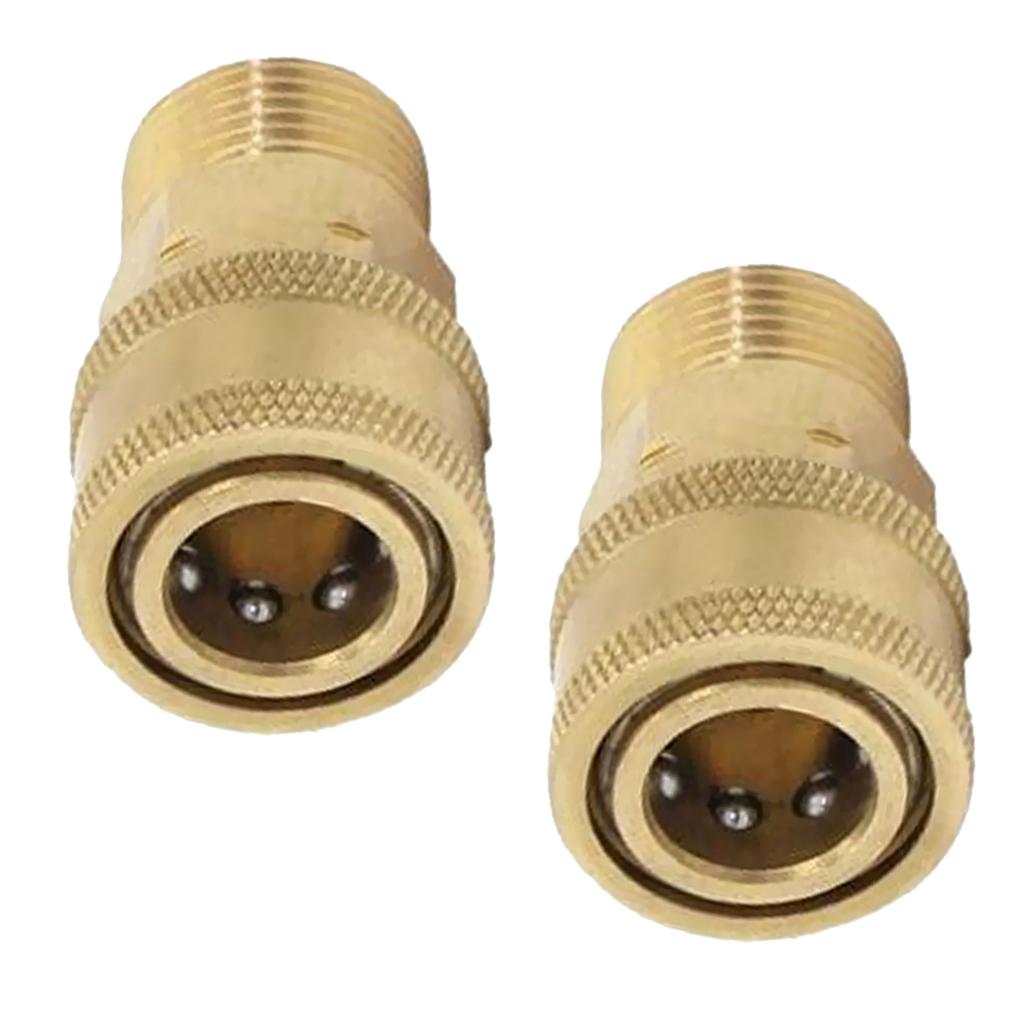 2 Pieces Pressure Washer Quick Release M22 Female to 1/4 Male Brass Coupling