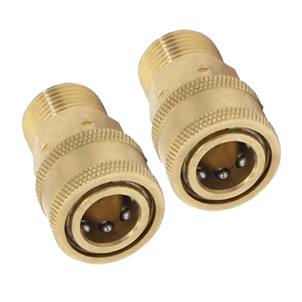 2 Pieces Pressure Washer Quick Release M22 Female to 1/4 Male Brass Coupling