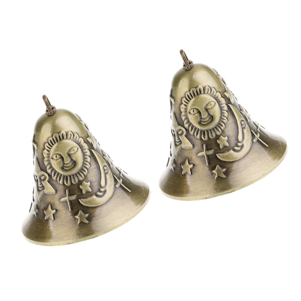 2Pieces Chinese Feng Shui Antique Bell Wind Chime Home Decor Mascot Fortune