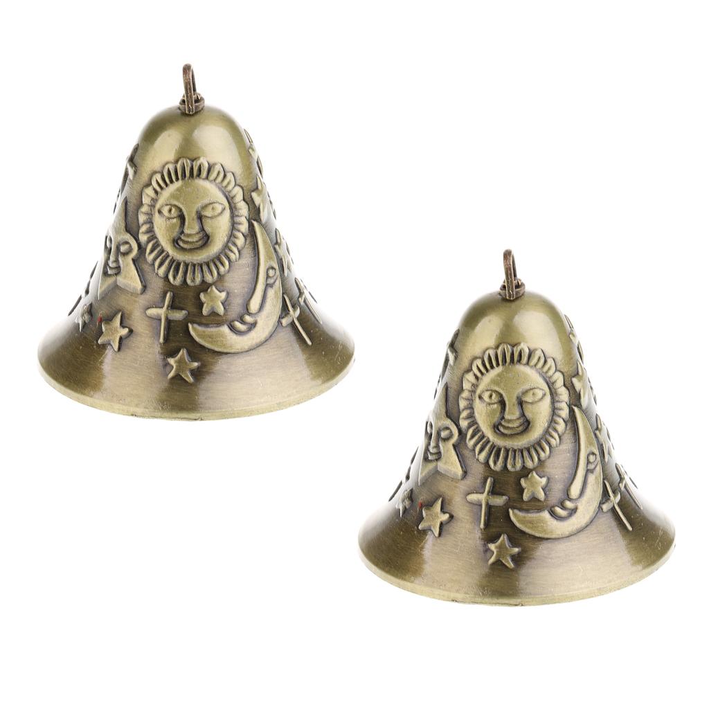 2Pieces Chinese Feng Shui Antique Bell Wind Chime Home Decor Mascot Fortune