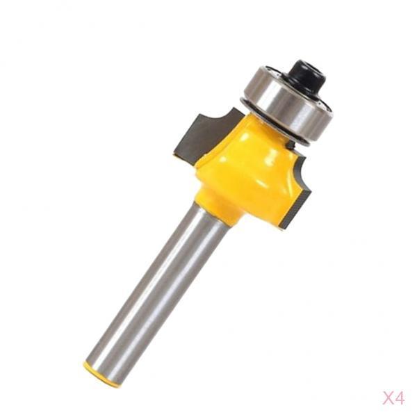 4 Pieces 1/4 Shank 1/8" Radius Round Over Router Bit Woodworking Cutter"