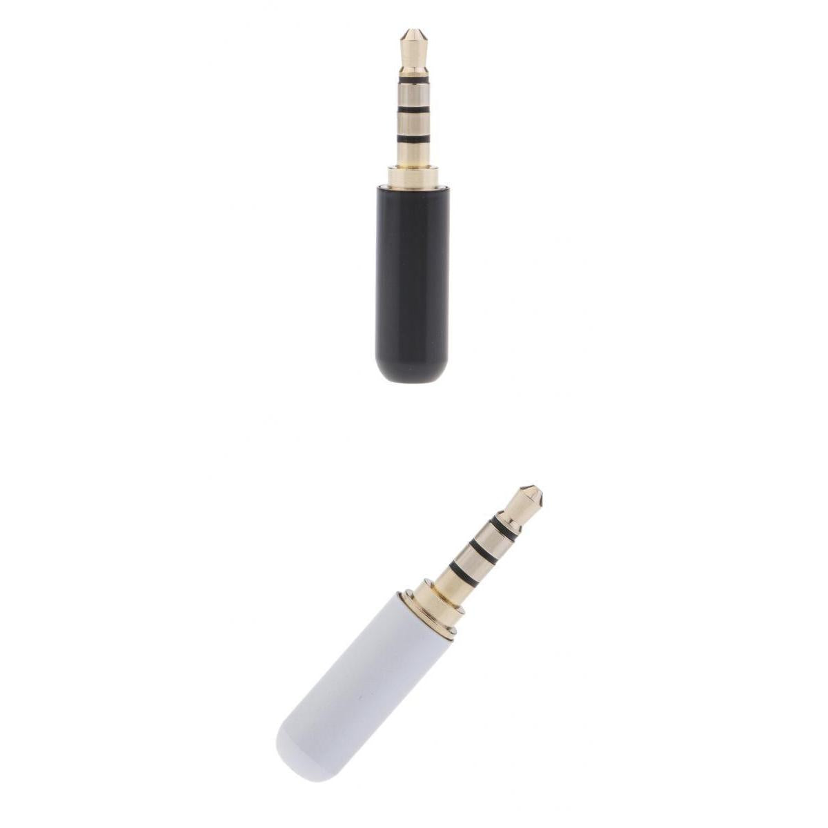 2 Pieces 3.5mm 1/8 TRRS 4 Pole Male Plug A/V Solder Connector "