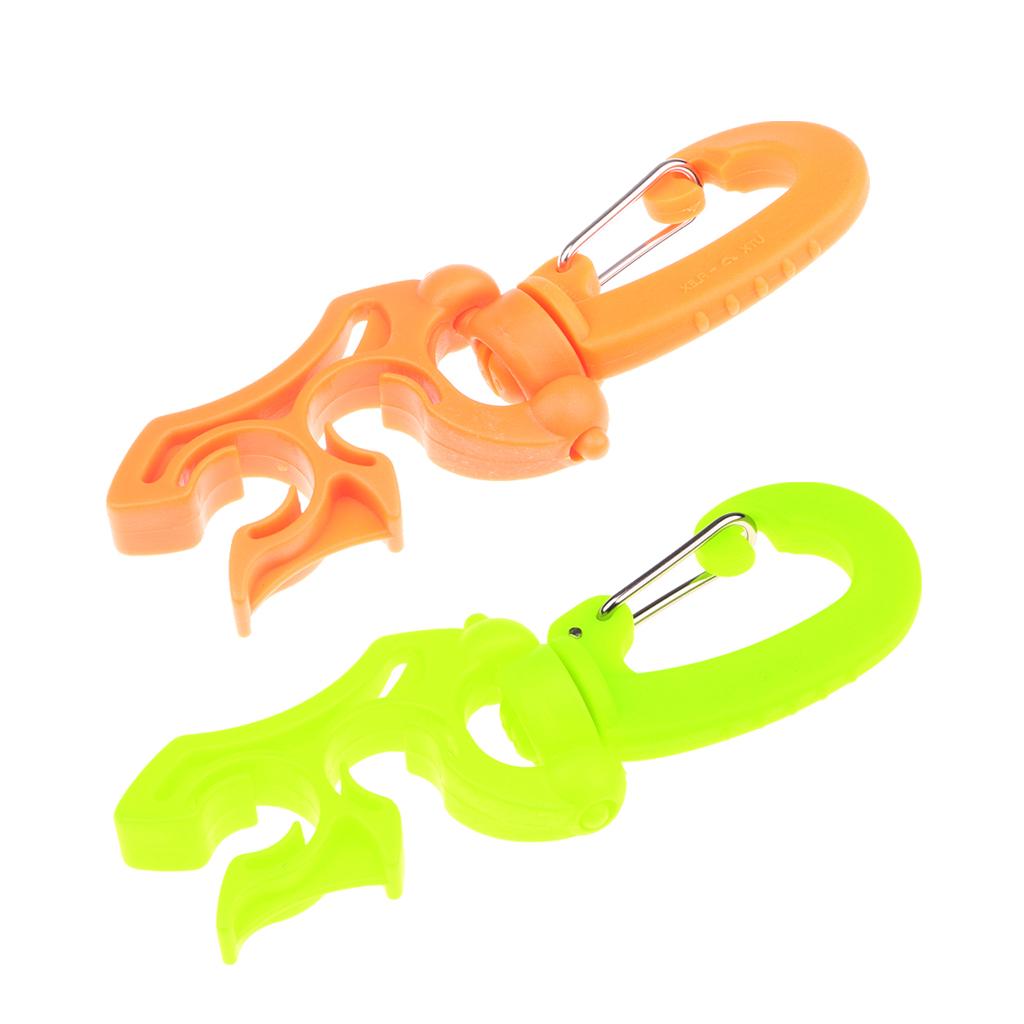 2Pcs Scuba Diving Underwater Double BCD Hose Holder with Clip Buckle hook