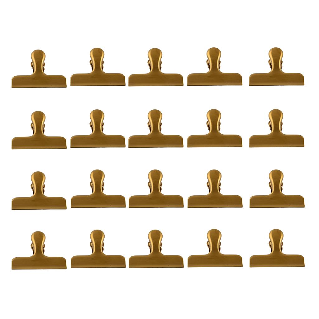 50xStainless Steel Food Bag Sealing Clip Chip Clips Food Storage Sealer Gold