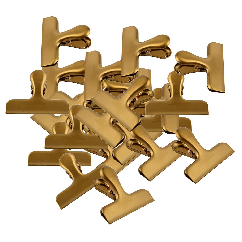 50xStainless Steel Food Bag Sealing Clip Chip Clips Food Storage Sealer Gold