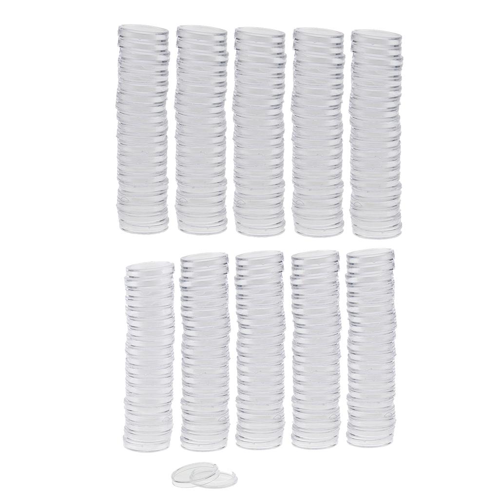 200pcs Clear Plastic Coin Capsules Container Storage Holder Case 22/28mm