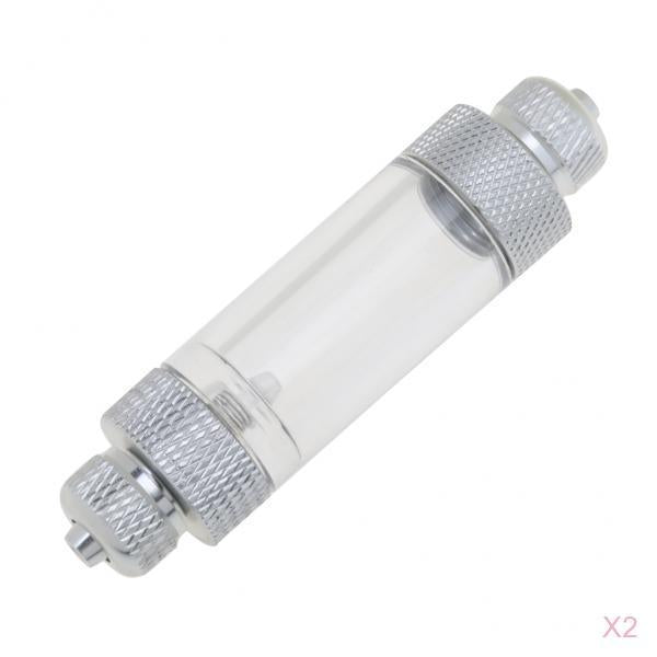 2xAluminium Aquarium Inline CO2 Bubble Counter with check valve 2 Head