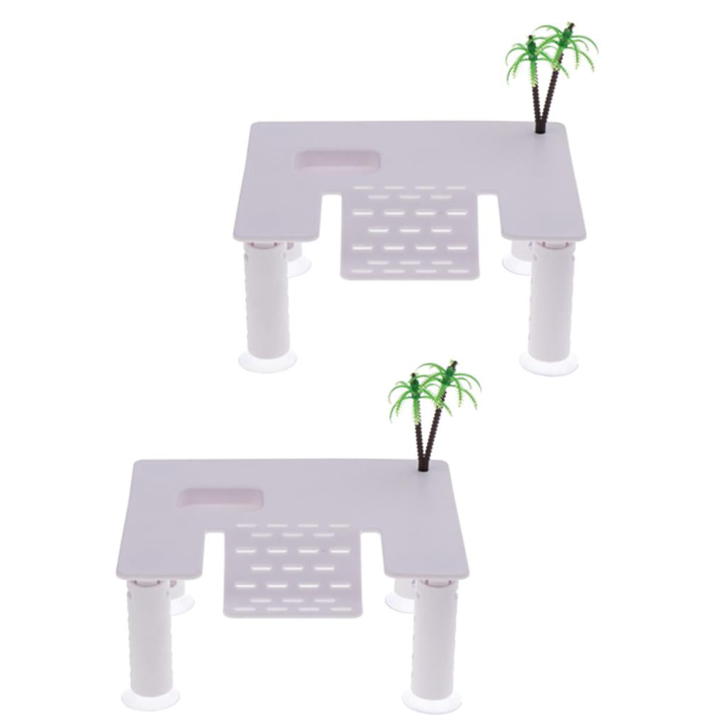 2x Reptile Turtle Pier Terrapin Floating Dock Basking Island Platform - Tree
