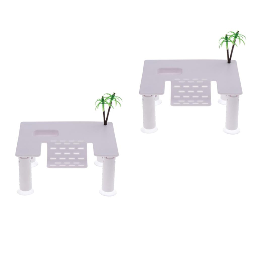 2x Reptile Turtle Pier Terrapin Floating Dock Basking Island Platform - Tree